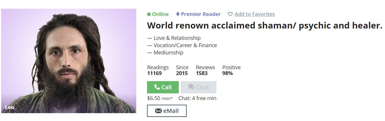 LifeReader Psychic Reader profile